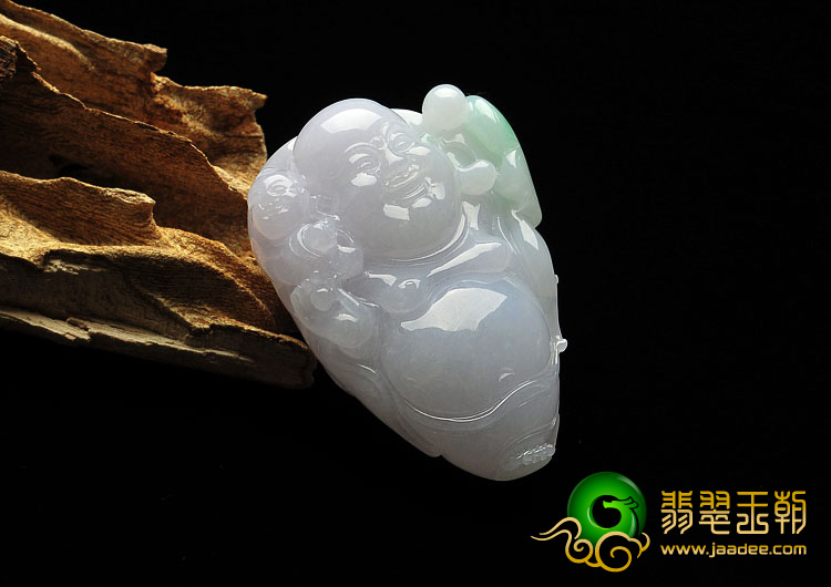 糯冰种春带彩缅甸翡翠A货玉佛挂件