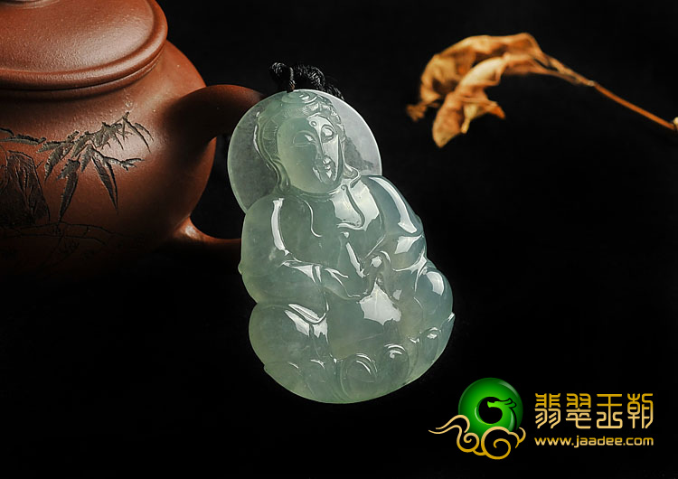 冰种晴水缅甸翡翠A货观音挂件