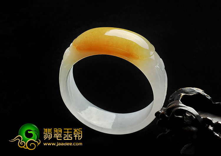 糯冰种鸡油黄缅甸翡翠A货手镯（54.4mm）
