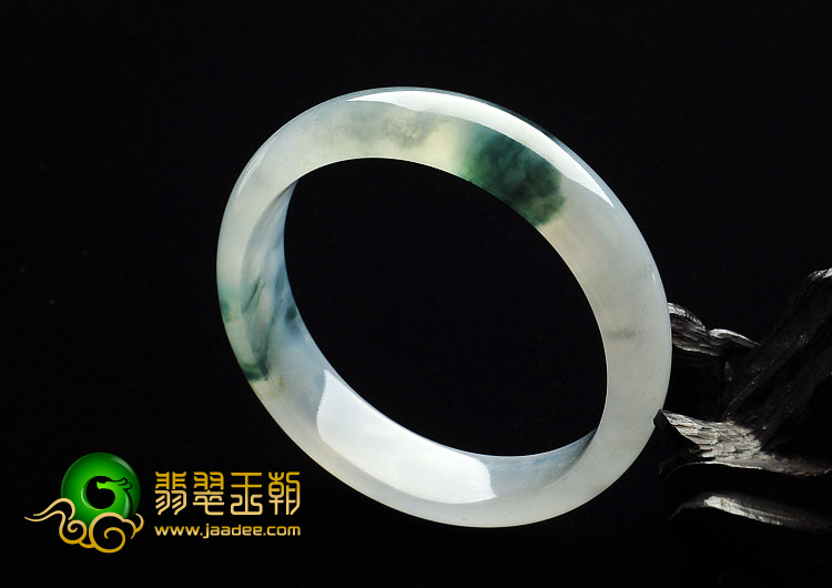 冰玻种飘花缅甸翡翠A货手镯（58.1mm）