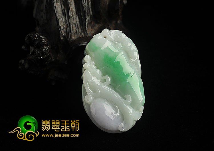 糯冰种春带彩缅甸翡翠A货节节高挂件