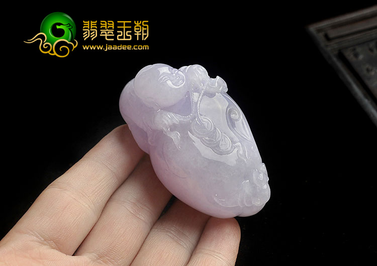 糯冰种紫罗兰缅甸翡翠A货童子挂件