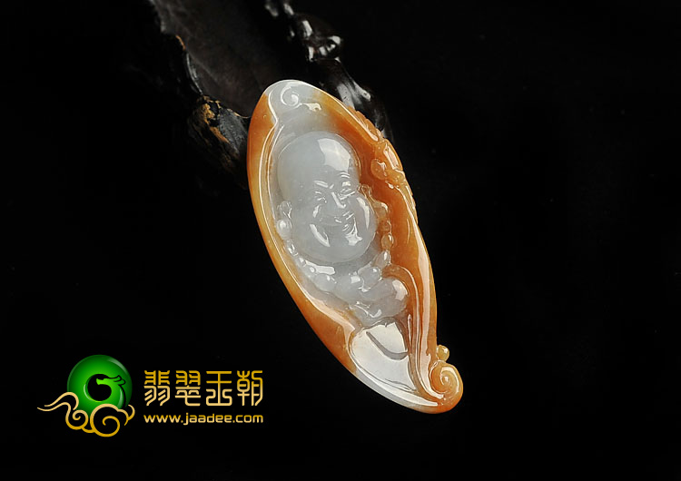 冰种褐红翡缅甸翡翠A货玉佛挂件