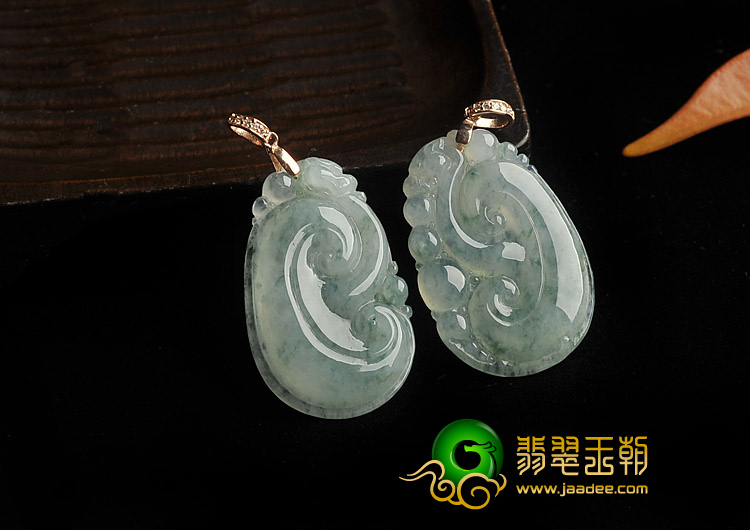 冰种飘花缅甸翡翠A货如意挂件（单价）