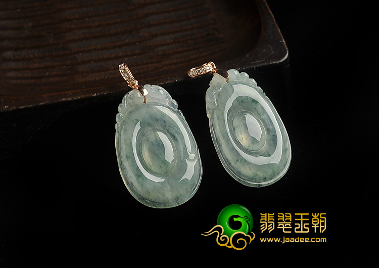 冰种飘花缅甸翡翠A货福在眼前挂件（单价）