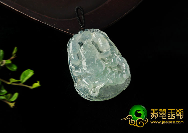 冰种晴水缅甸翡翠A货和谐挂件