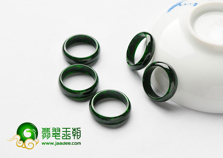 糯冰种浓绿缅甸翡翠A货指环（单价）