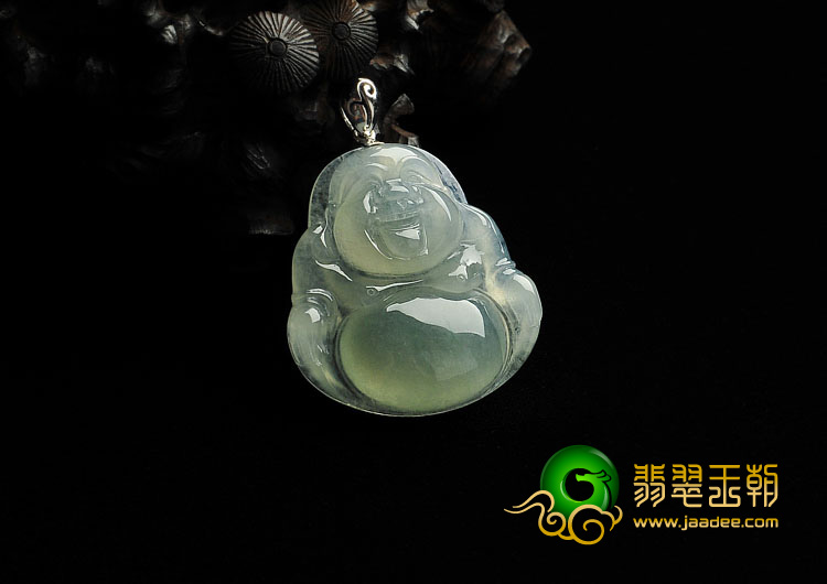 冰种晴水缅甸翡翠A玉佛挂件