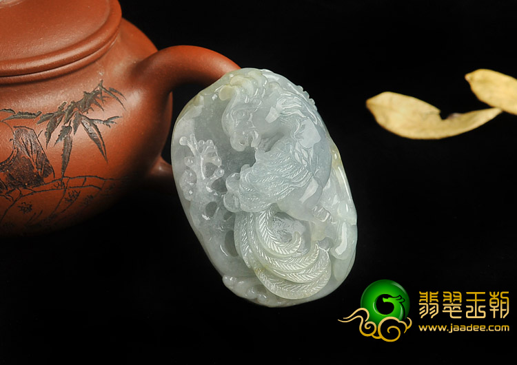 糯冰种晴水略带黄翡缅甸翡翠A货英明神武挂件