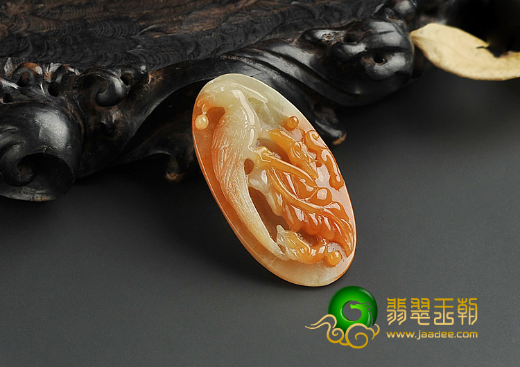 糯冰种红黄翡缅甸翡翠A货喜上眉梢挂件