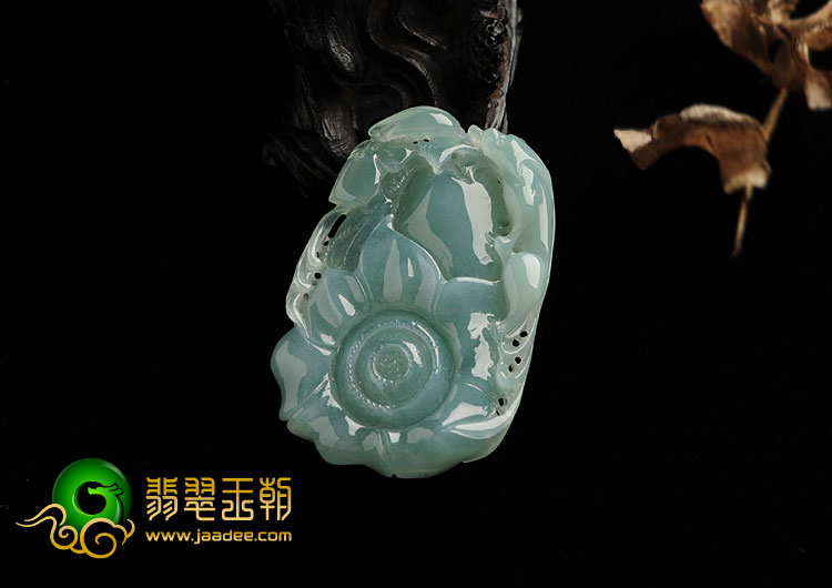 (超值推荐)冰种晴水缅甸翡翠A货富贵花开挂件