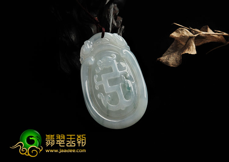 糯冰种飘花缅甸翡翠A货仿古龙挂件