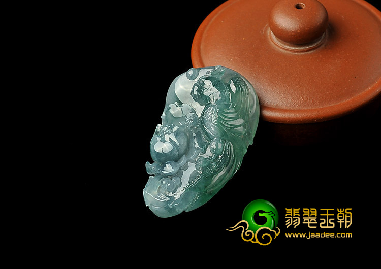 冰种晴水飘花缅甸翡翠A货鸟语花香挂件