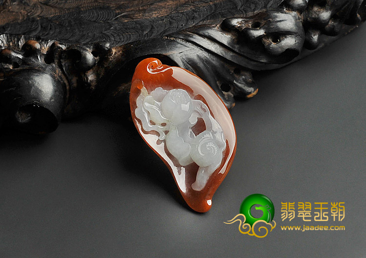 冰种红翡缅甸翡翠A货安居乐业挂件