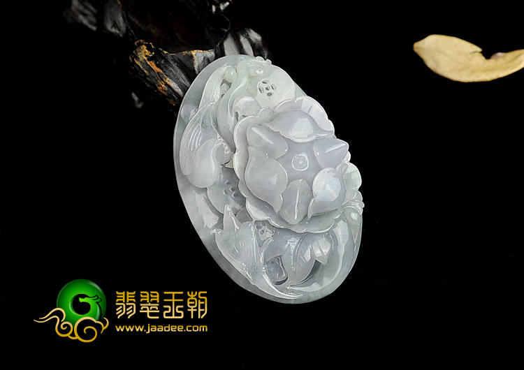 糯冰种紫罗兰缅甸翡翠A货花开富贵挂件