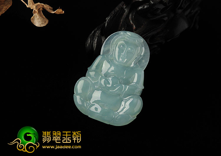 冰种晴水缅甸翡翠A货观音挂件