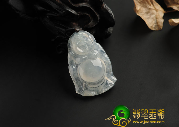 冰种淡晴水缅甸翡翠A货玉佛挂件