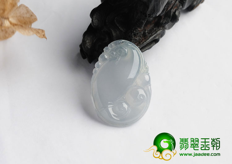 冰种淡紫罗兰缅甸翡翠A货龙如意挂件