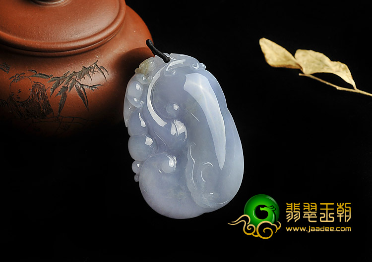 糯冰种紫罗兰缅甸翡翠A货如意挂件
