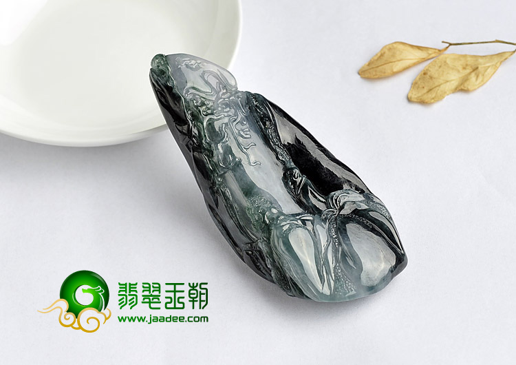 糯冰种飘花缅甸翡翠A货深山访友挂件