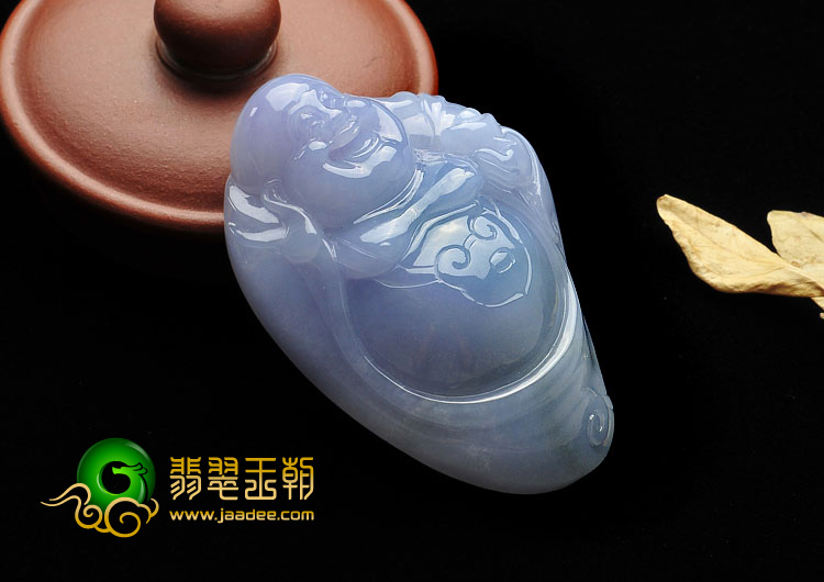 糯冰种紫罗兰缅甸翡翠A货玉佛挂件