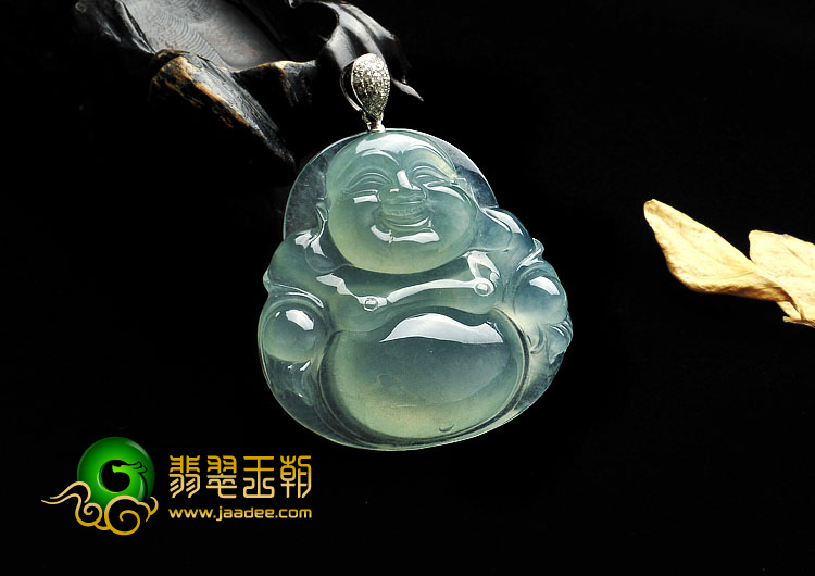 冰种晴水缅甸翡翠A货玉佛挂件