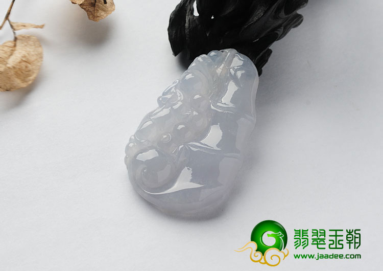 冰种淡紫罗兰缅甸翡翠A货节节高升挂件