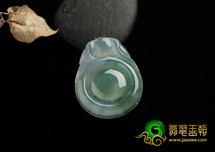 冰种晴水缅甸翡翠A货双喜临门挂件