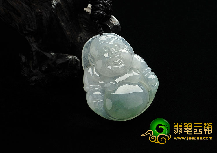 冰种飘翠缅甸翡翠A货玉佛挂件