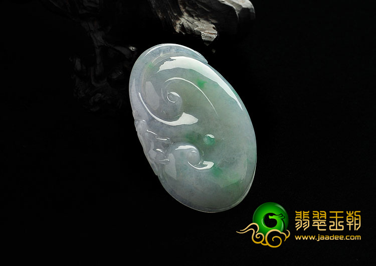 糯冰种飘翠缅甸翡翠A货如意挂件