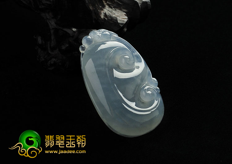 冰种淡紫罗兰缅甸翡翠A货如意挂件