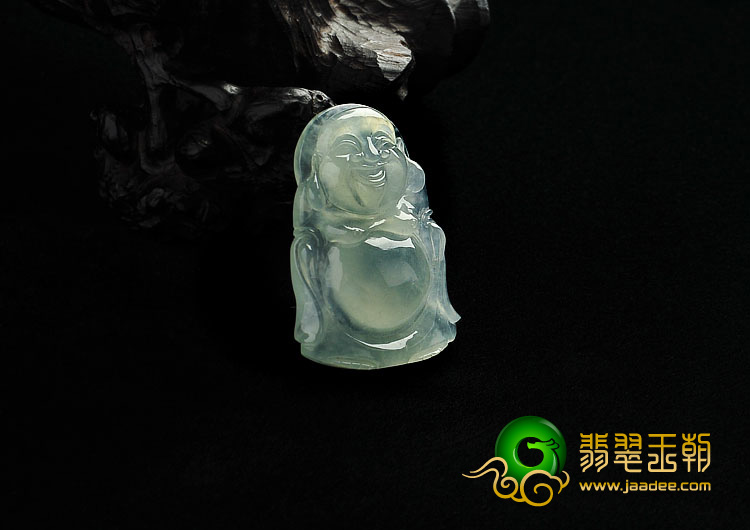 冰种晴水缅甸翡翠A货站佛挂件
