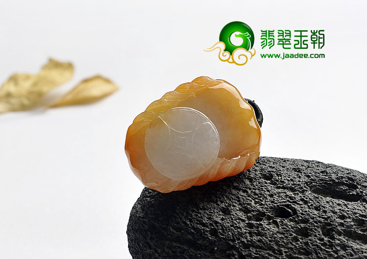 糯冰种红黄翡缅甸翡翠A货龙头挂件