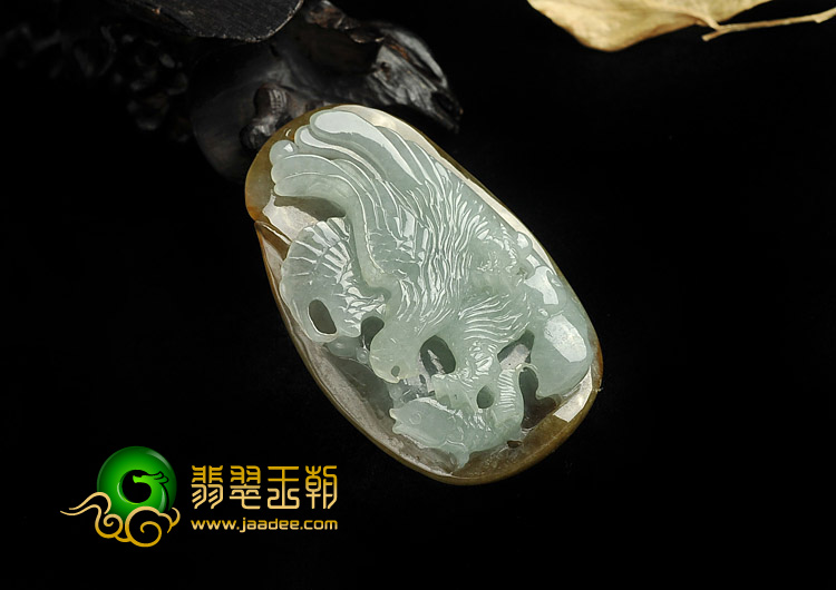 糯冰种褐黄翡晴水缅甸翡翠A货抓住机遇挂件