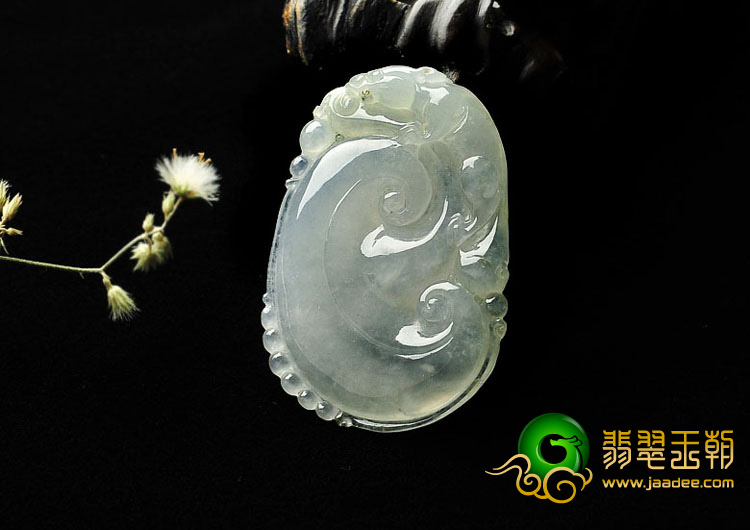 冰种晴水缅甸翡翠A货如意挂件