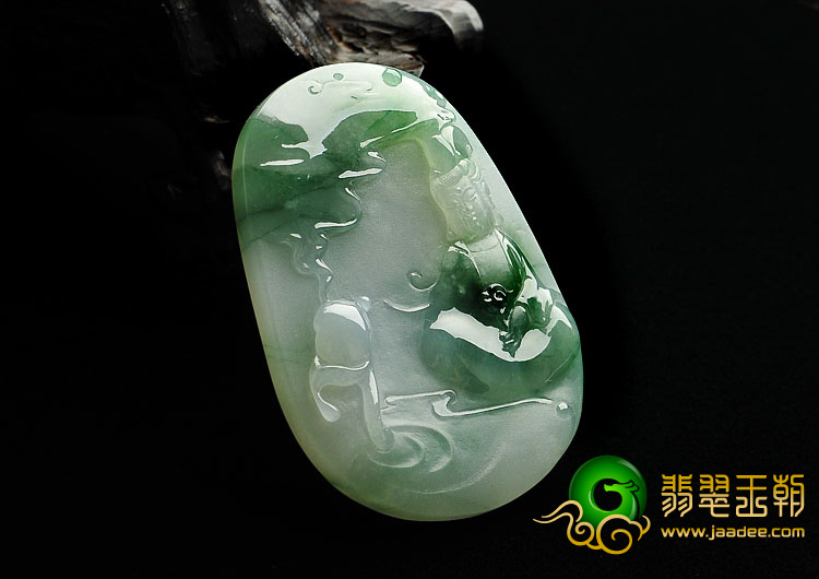 糯冰种飘花缅甸翡翠A货观音挂件