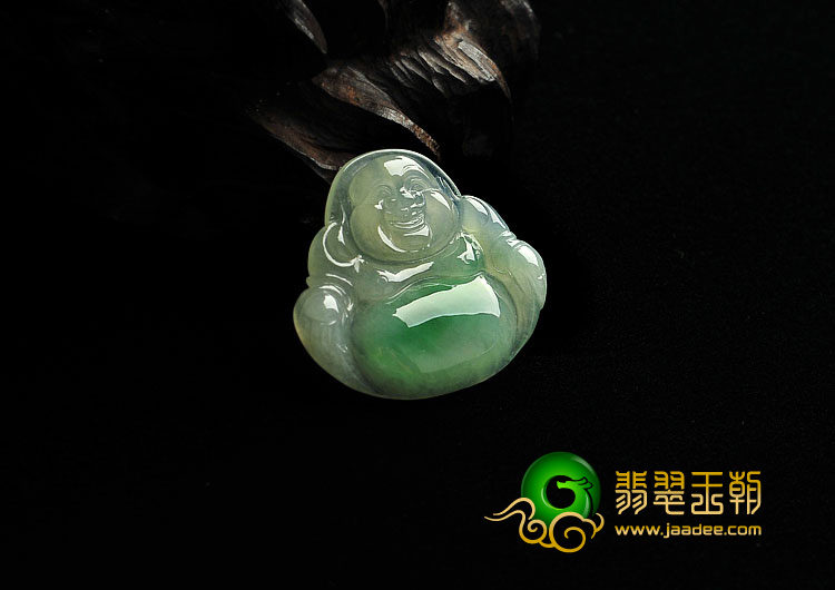 冰种飘翠缅甸翡翠A货玉佛挂件