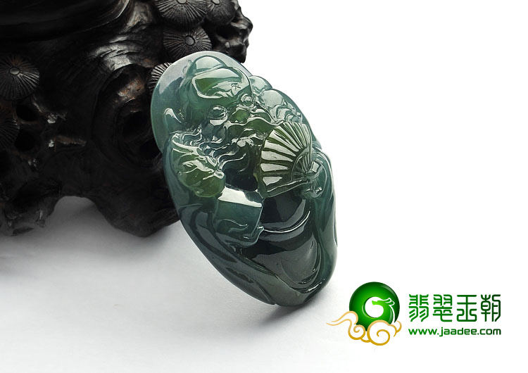 冰种蓝水缅甸翡翠A货钟馗挂件