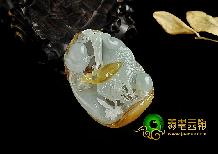 冰种褐黄翡晴水缅甸翡翠A货一路连科挂件