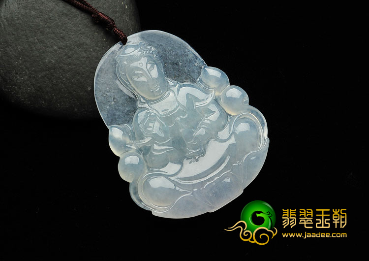 冰种晴水缅甸翡翠A货观音挂件