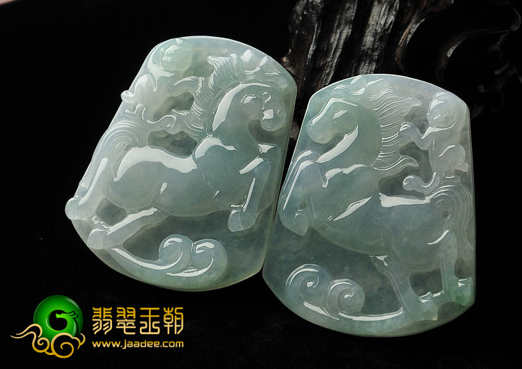 冰种晴水缅甸翡翠A货马上封侯挂件（单价）
