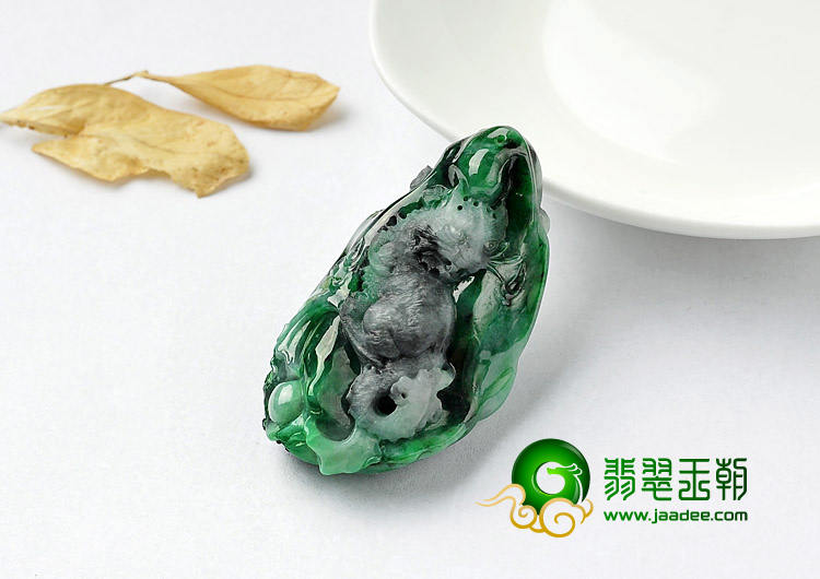 糯冰种癣加绿缅甸翡翠A货猫蝶富贵挂件
