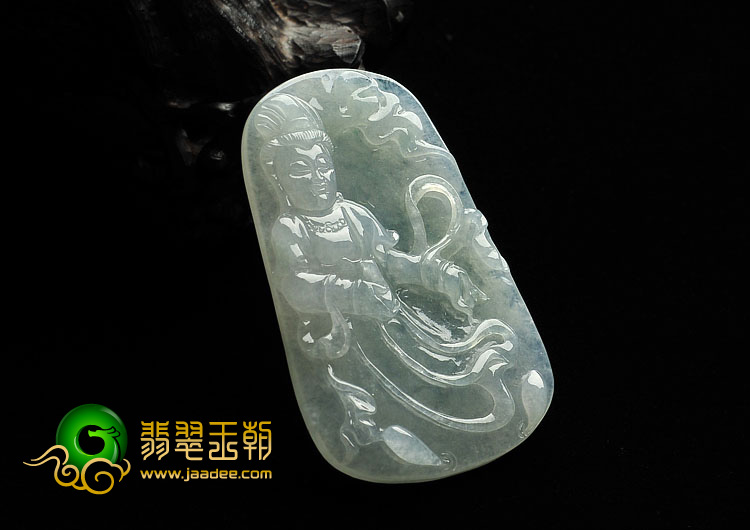 冰种晴水缅甸翡翠A货观音挂件