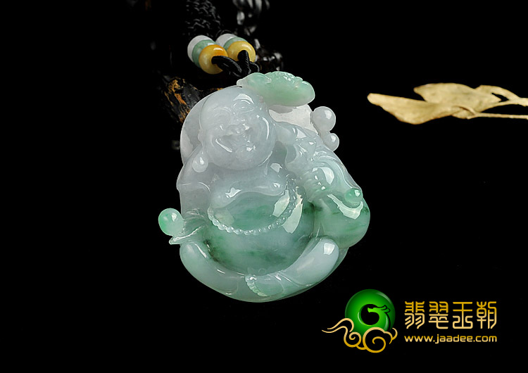 冰种飘翠缅甸翡翠A货玉佛挂件