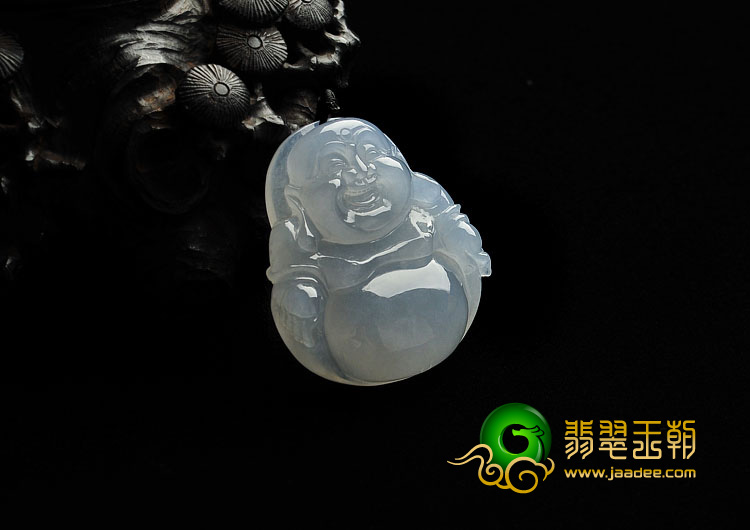冰种淡紫罗兰缅甸翡翠A货玉佛挂件