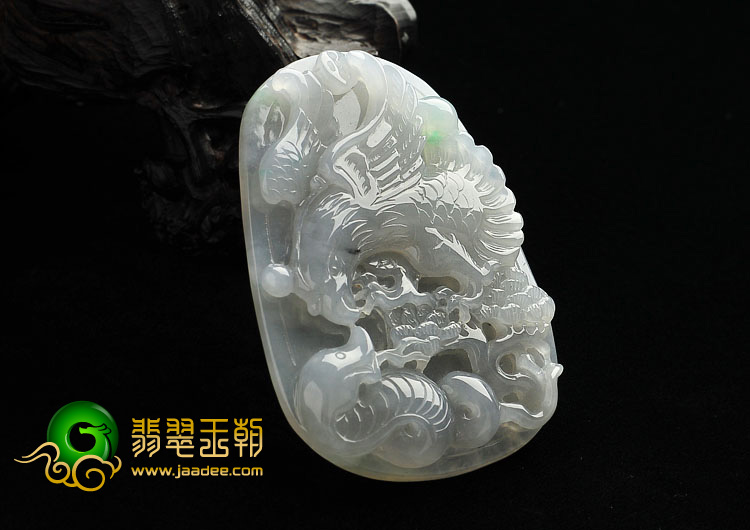冰种春带彩缅甸翡翠A货势在必得挂件
