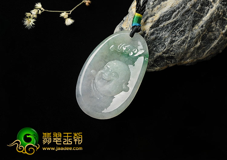 冰种晴水缅甸翡翠A货玉佛挂件
