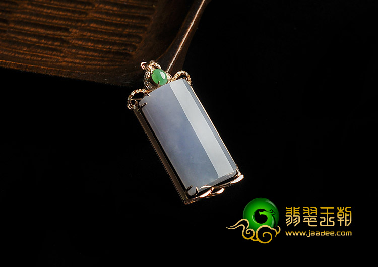 糯冰种紫罗兰缅甸翡翠A货镶玫瑰金胸坠（真钻）