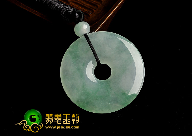 冰种飘翠缅甸翡翠A货平安扣挂件