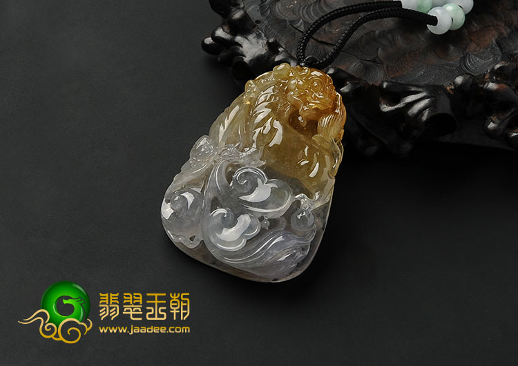 冰种黄翡缅甸翡翠A货事事如意挂件